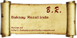 Baksay Rozalinda névjegykártya